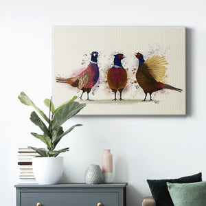 Pheasant Trio Premium Gallery Wrapped Canvas - Ready to Hang