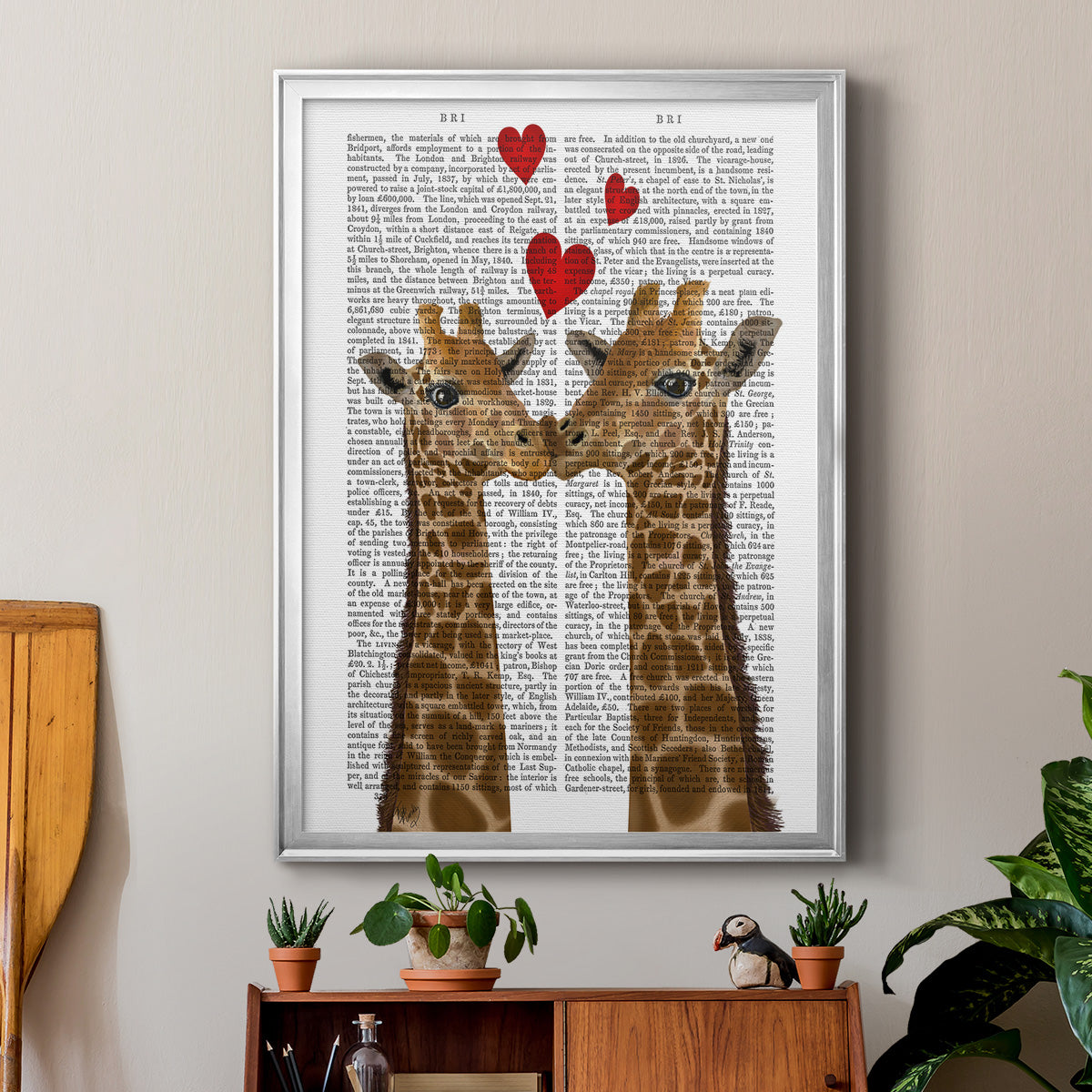 Giraffe Love Premium Framed Print - Ready to Hang