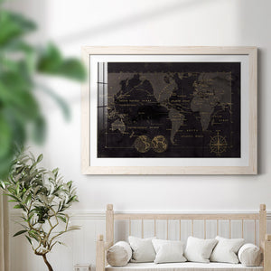 Black Gold Map-Premium Framed Print - Ready to Hang