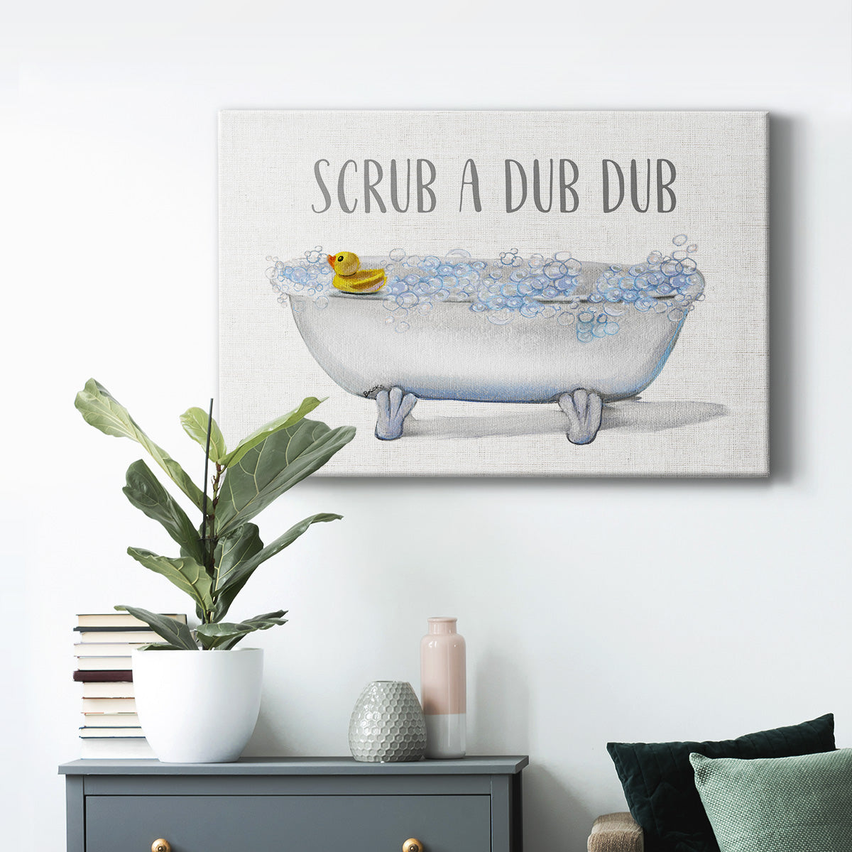 Scrub A Dub Premium Gallery Wrapped Canvas - Ready to Hang