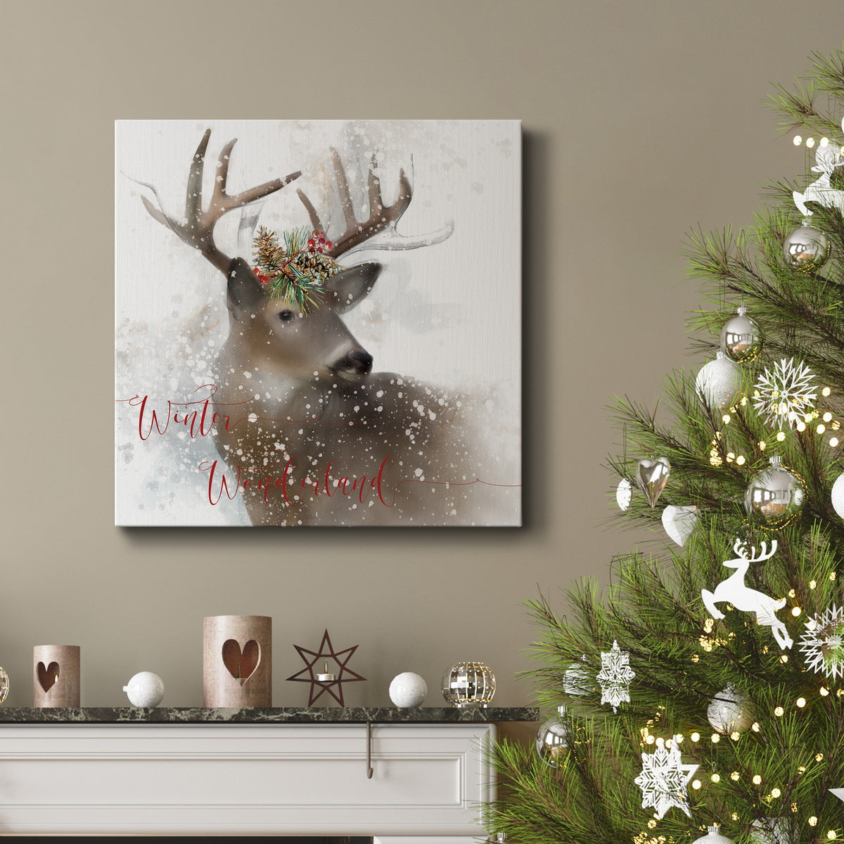 Winter Wonderland Deer-Premium Gallery Wrapped Canvas - Ready to Hang