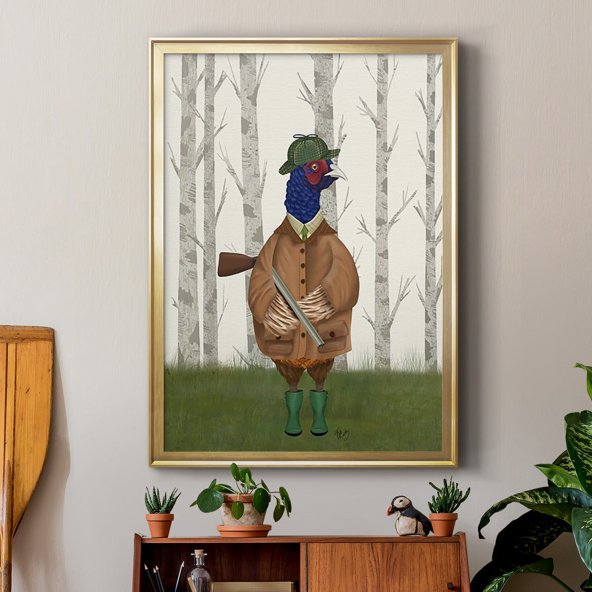 Pheasant Shooting Party 3 Premium Framed Print - Ready to Hang