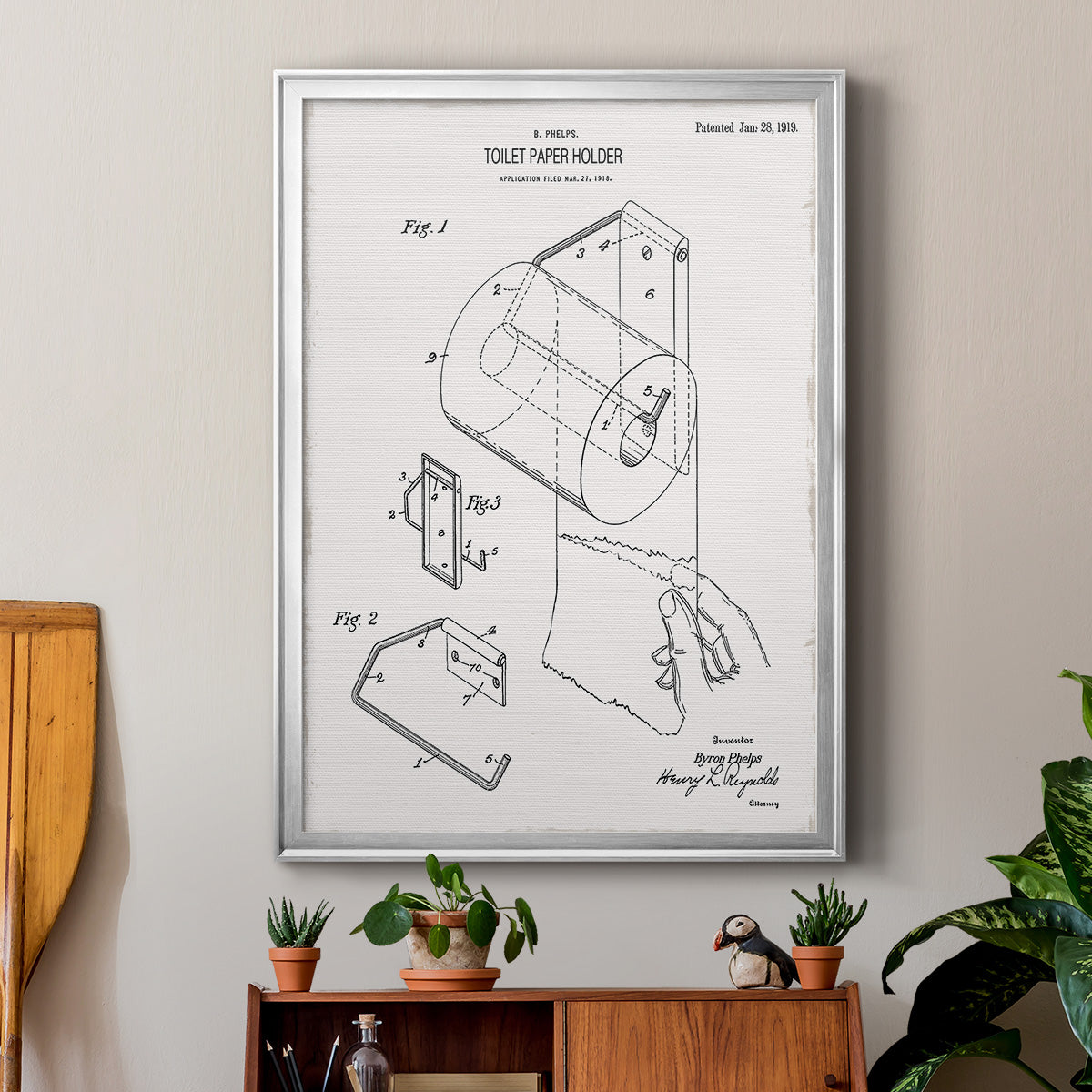 Toilet Paper Patent II Premium Framed Print - Ready to Hang