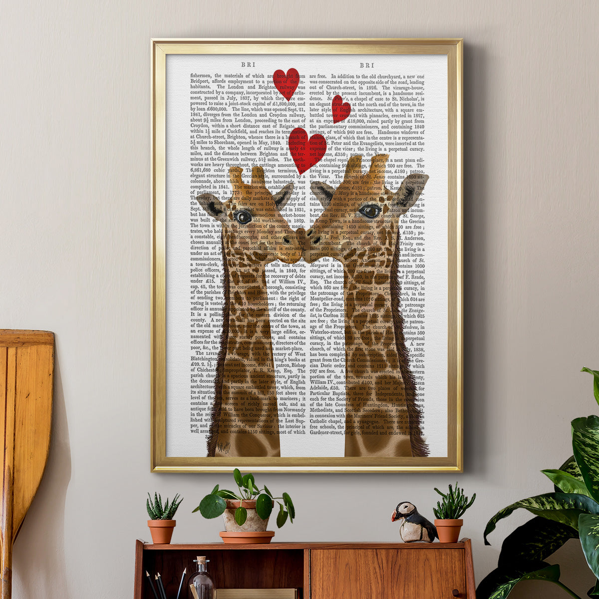 Giraffe Love Premium Framed Print - Ready to Hang