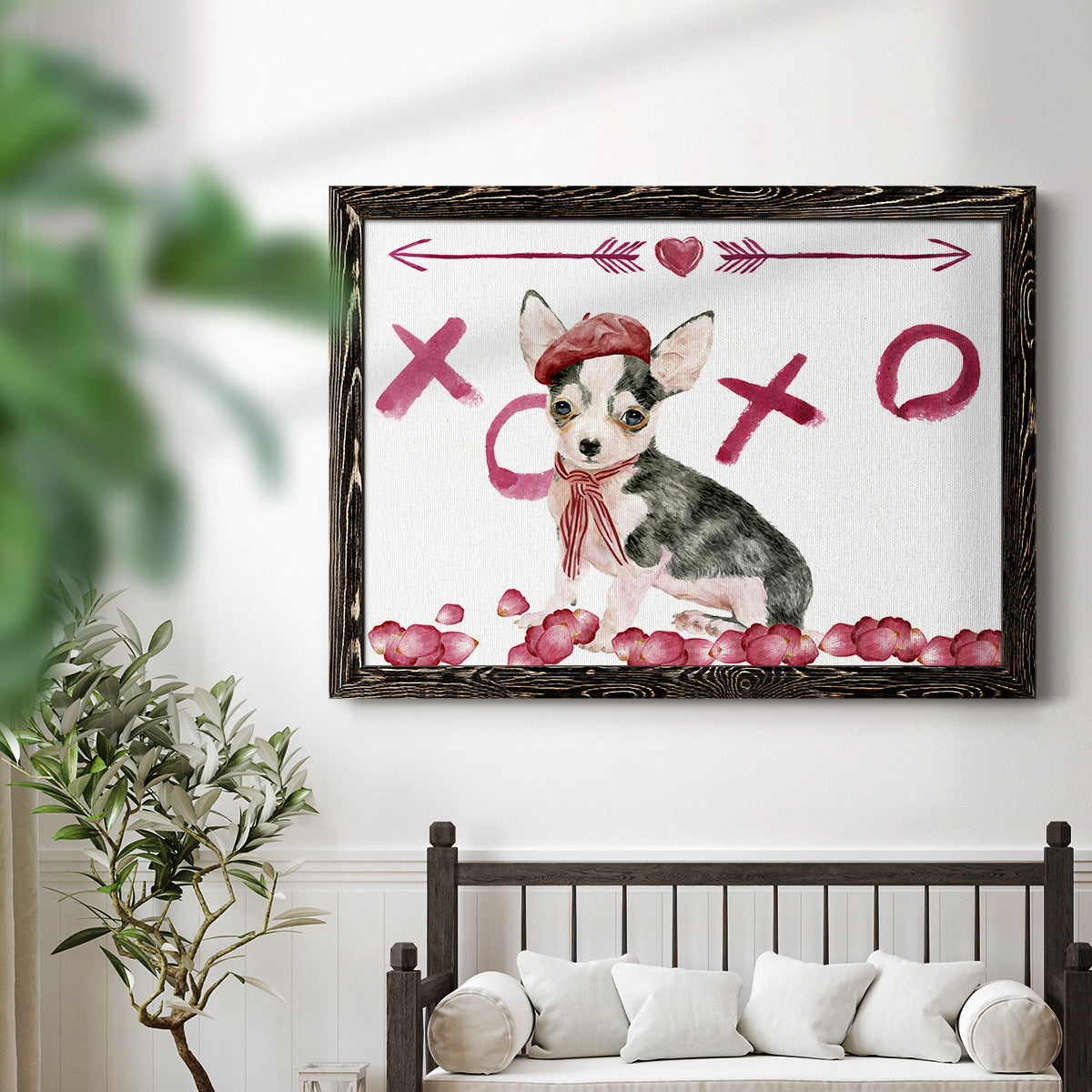 Puppy Valentine Collection A-Premium Framed Canvas - Ready to Hang