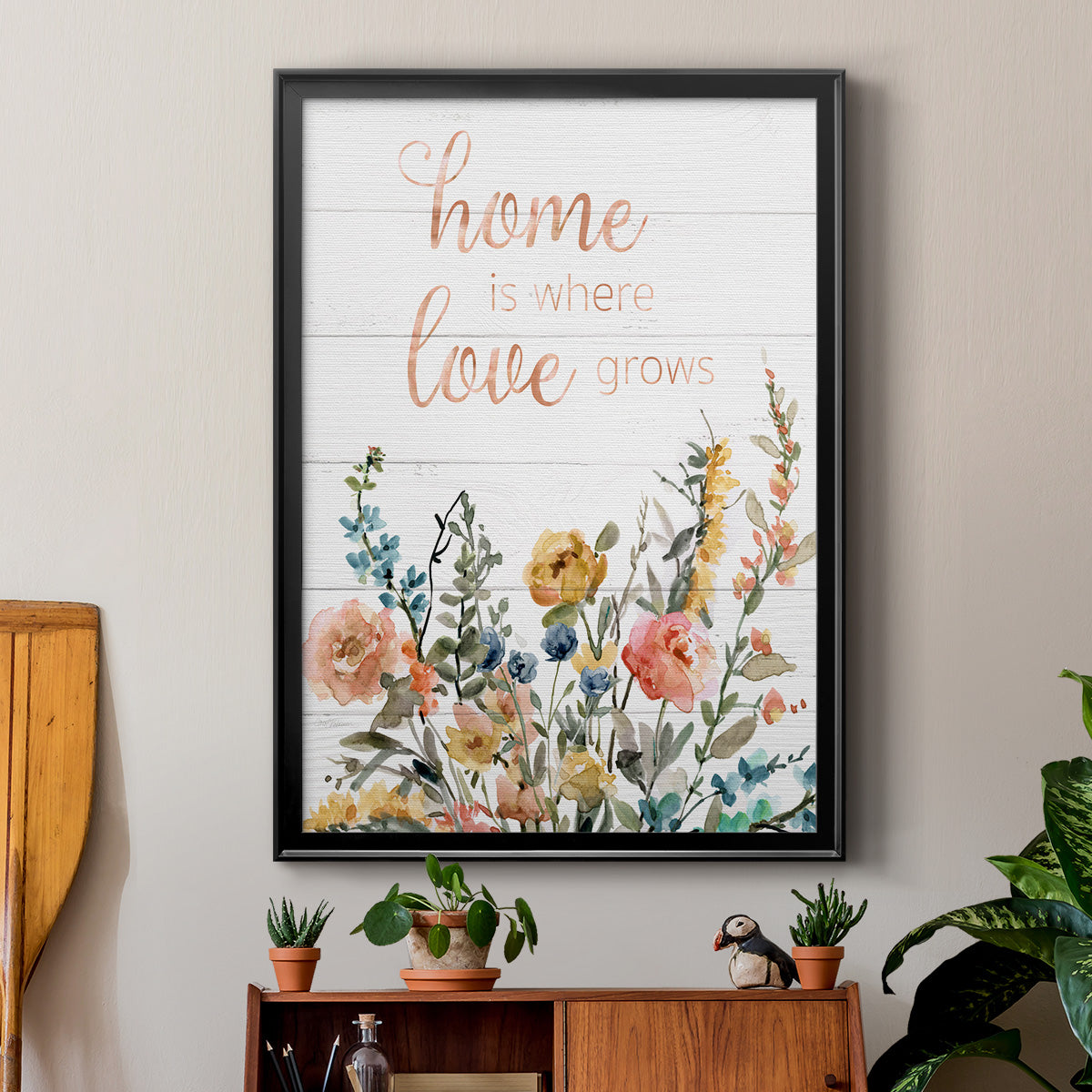 Home is Where Love Grows Premium Framed Print - Ready to Hang