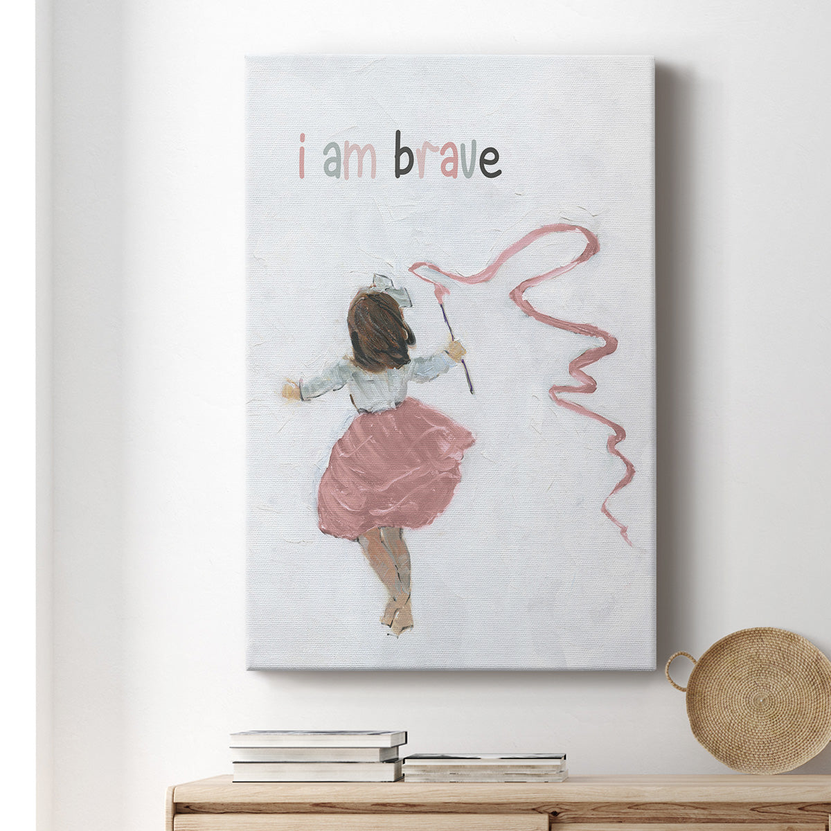 Girl Catching Wind Premium Gallery Wrapped Canvas - Ready to Hang