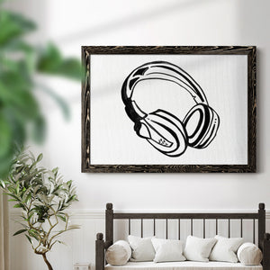 Headphones Sketch-Premium Framed Canvas - Ready to Hang