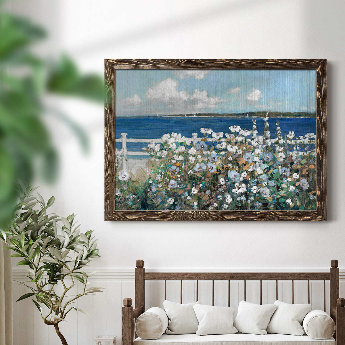 Bayside Garden-Premium Framed Canvas - Ready to Hang