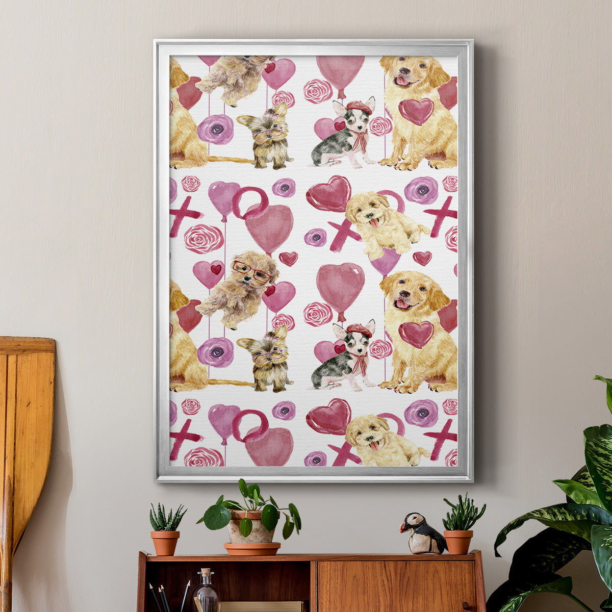 Puppy Valentine Collection E Premium Framed Print - Ready to Hang