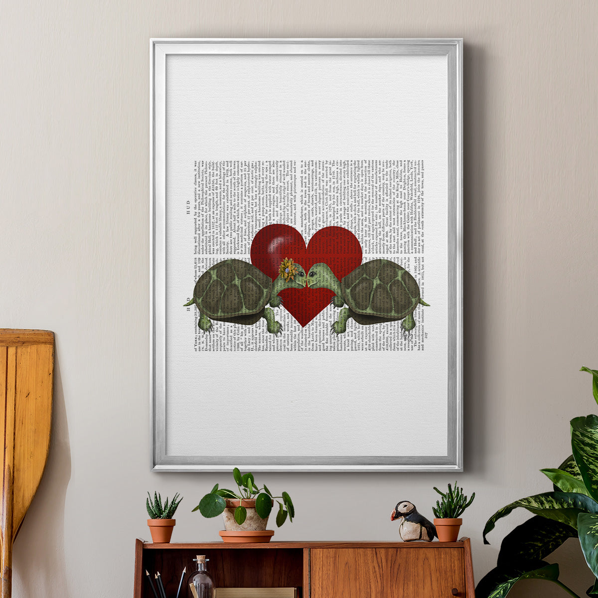 Turtle Kiss Premium Framed Print - Ready to Hang