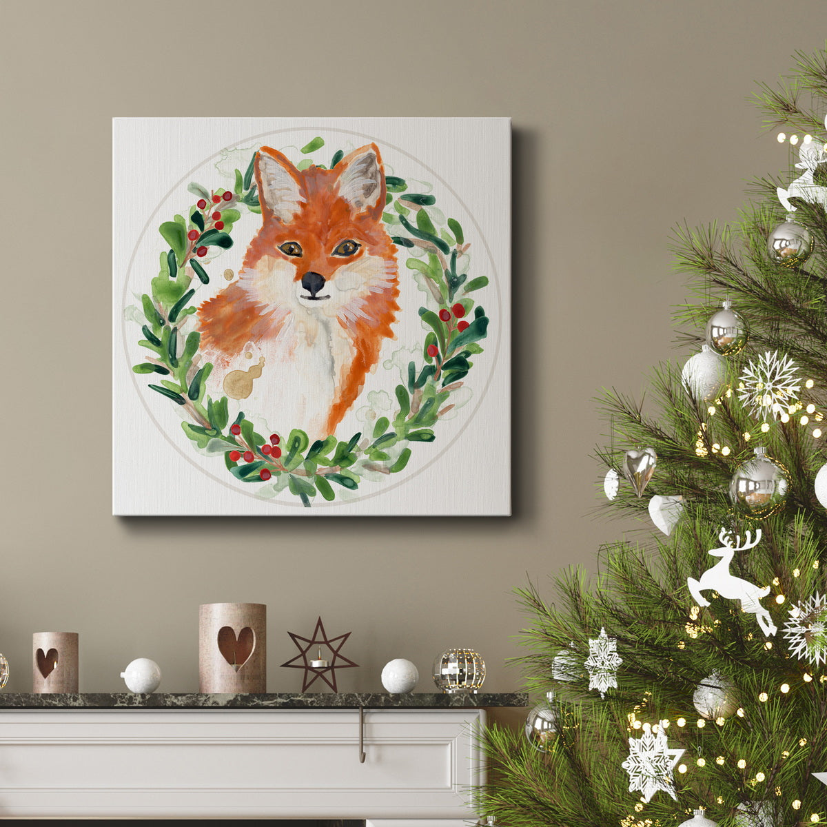 Woodland Holiday Collection C-Premium Gallery Wrapped Canvas - Ready to Hang