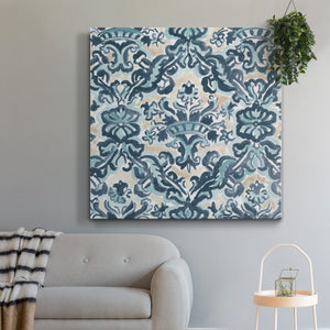 Blue & Khaki Motif II-Premium Gallery Wrapped Canvas - Ready to Hang