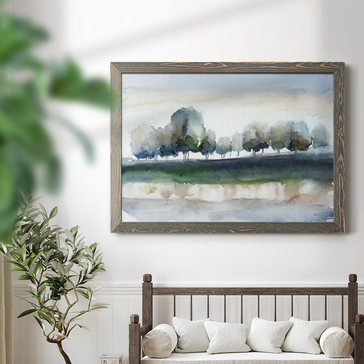Warm Meadowline Indigo-Premium Framed Canvas - Ready to Hang