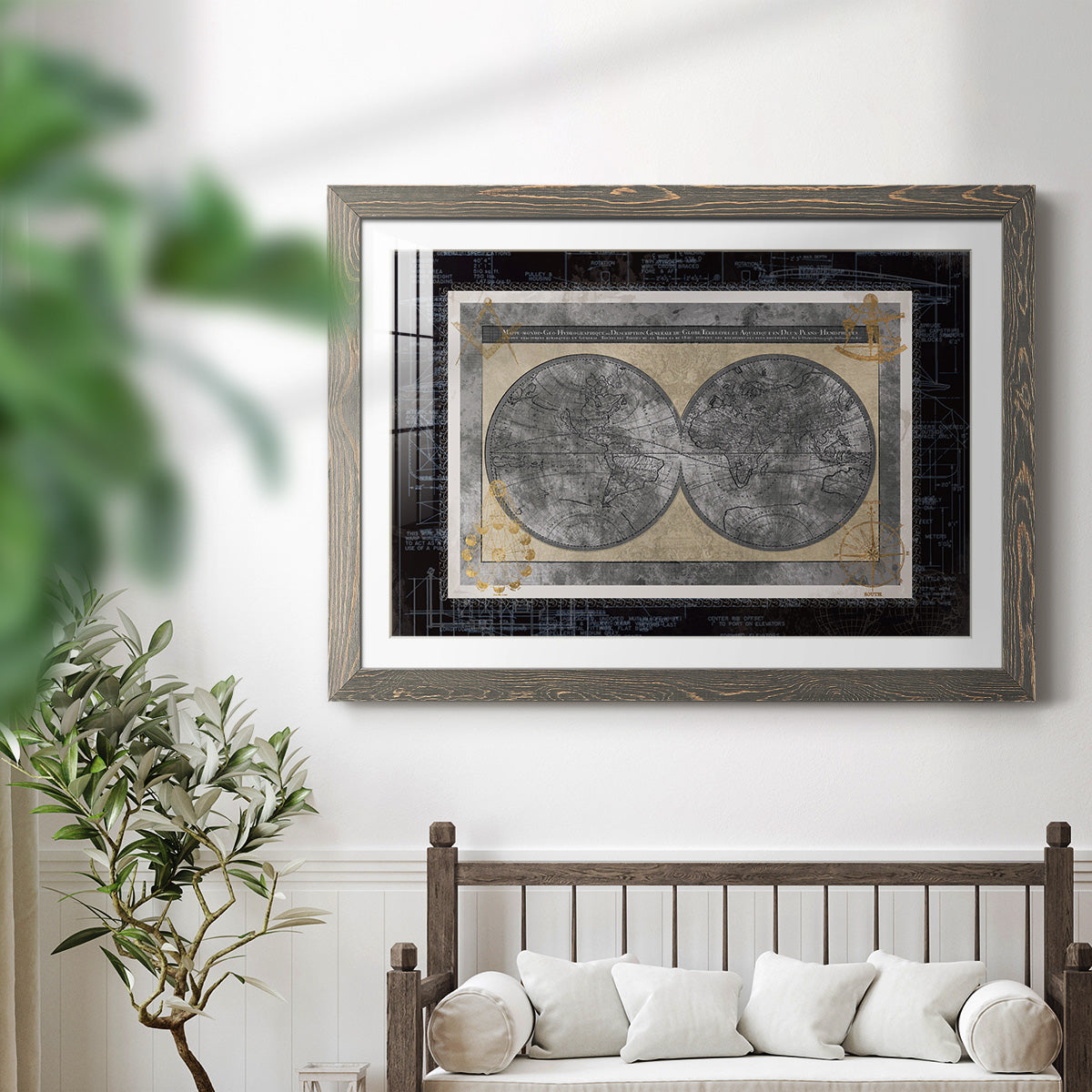 Night World Blueprint-Premium Framed Print - Ready to Hang