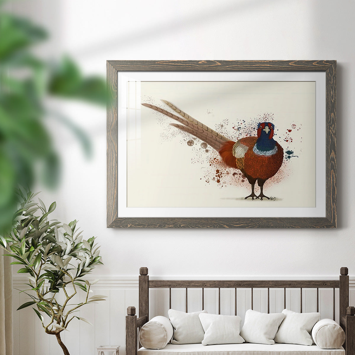 Pheasant Splash 7-Premium Framed Print - Ready to Hang