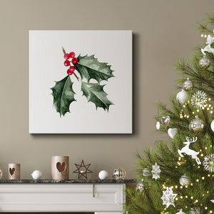 Christmas Holly I-Premium Gallery Wrapped Canvas - Ready to Hang
