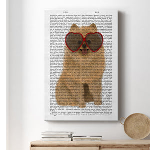 Pomeranian and Heart Glasses Premium Gallery Wrapped Canvas - Ready to Hang