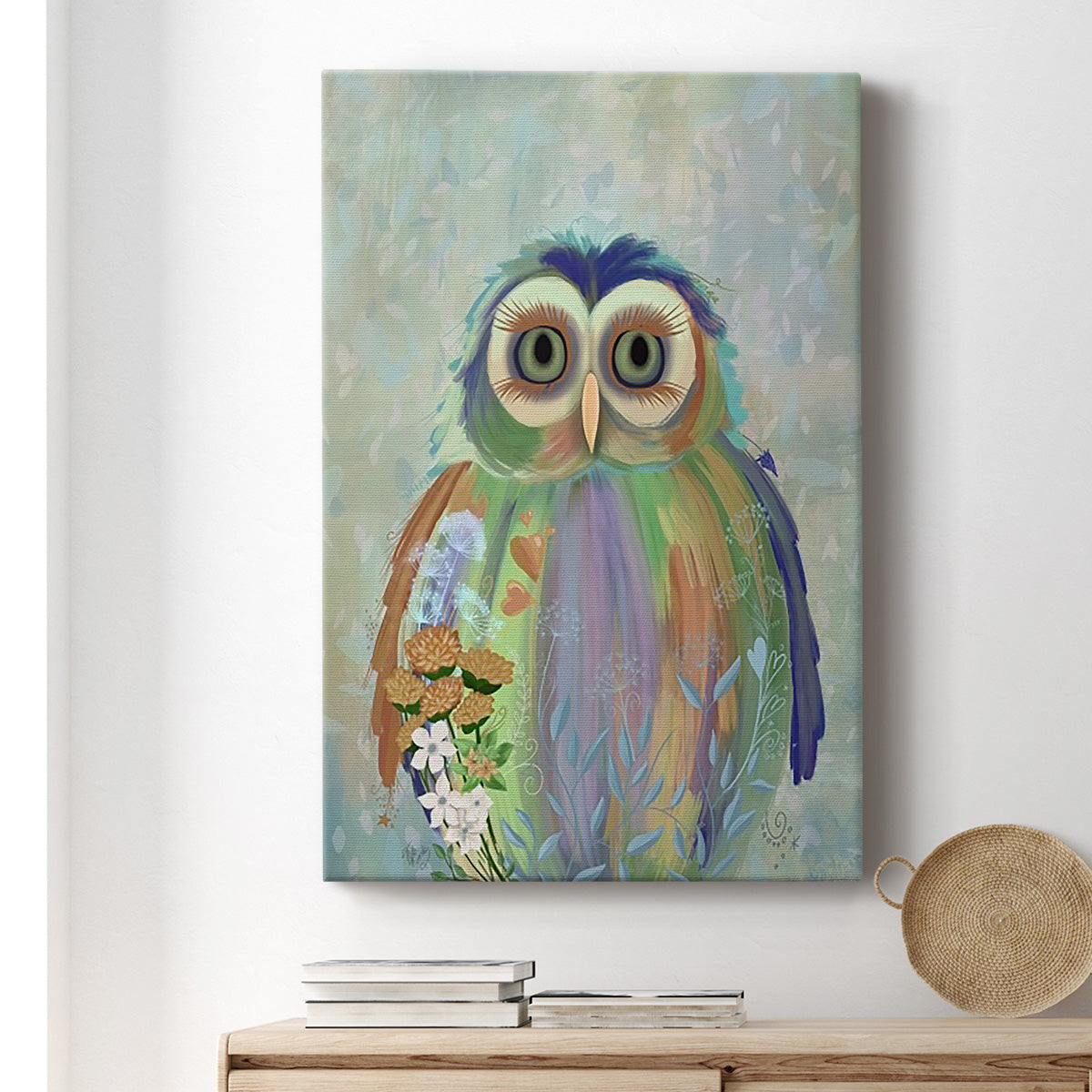 Fantastic Florals Owl Premium Gallery Wrapped Canvas - Ready to Hang