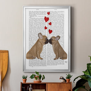 French Kiss and Hearts Premium Framed Print - Ready to Hang