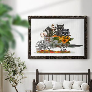 Raccoon Wheelbarrow-Premium Framed Canvas - Ready to Hang