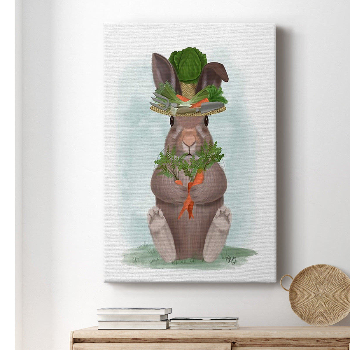 Rabbit Carrot Hat Premium Gallery Wrapped Canvas - Ready to Hang