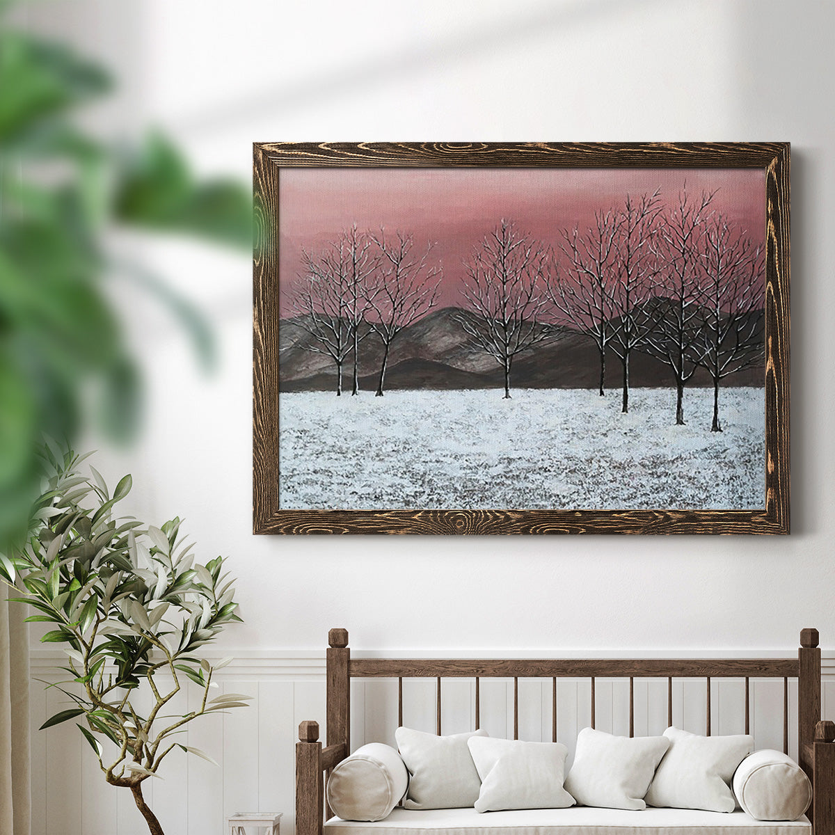 Sunset Snowfall II-Premium Framed Canvas - Ready to Hang