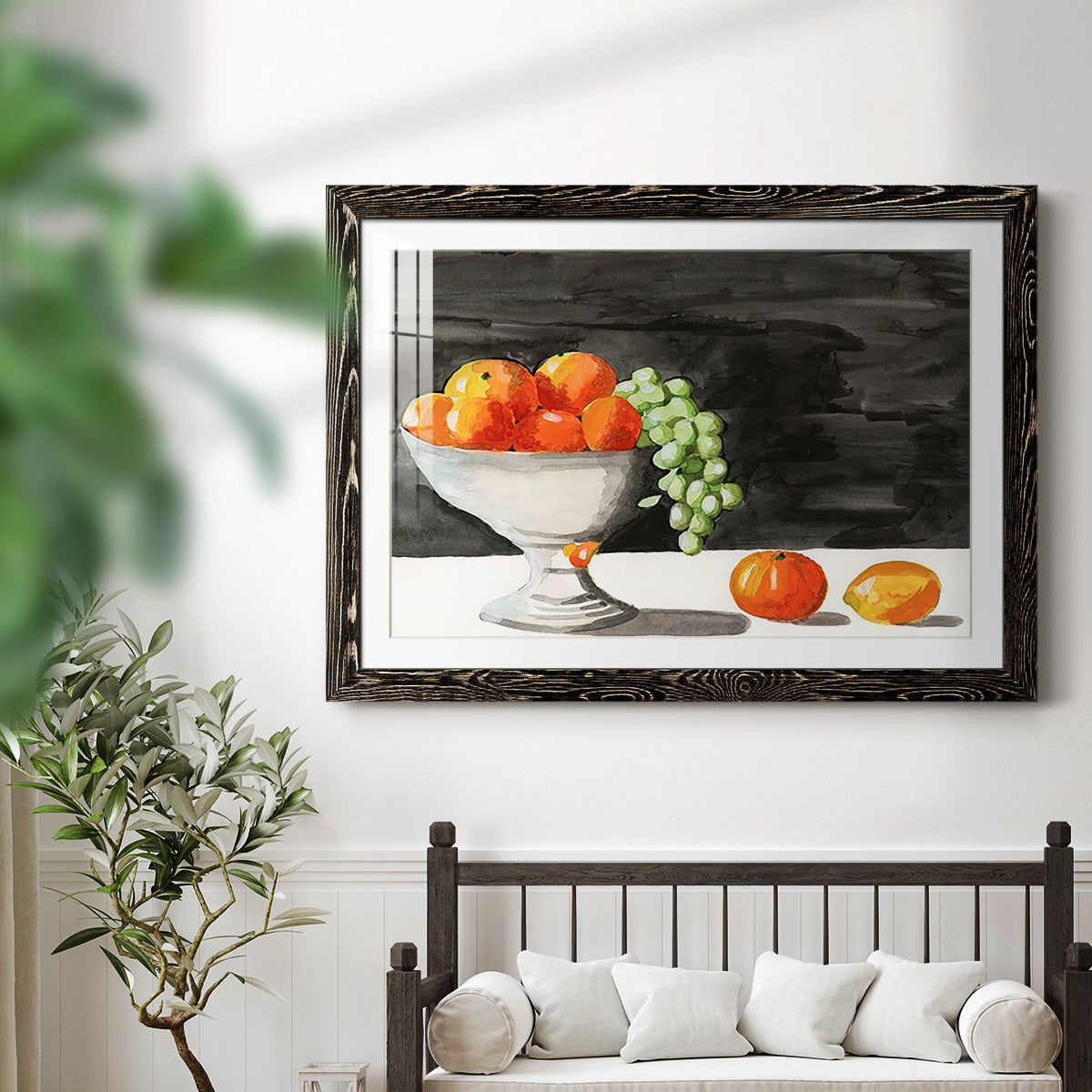 Watercolor Fruit Bowl II-Premium Framed Print - Ready to Hang
