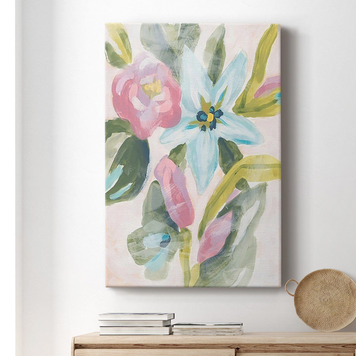 Floral Breeze Fresco  I Premium Gallery Wrapped Canvas - Ready to Hang