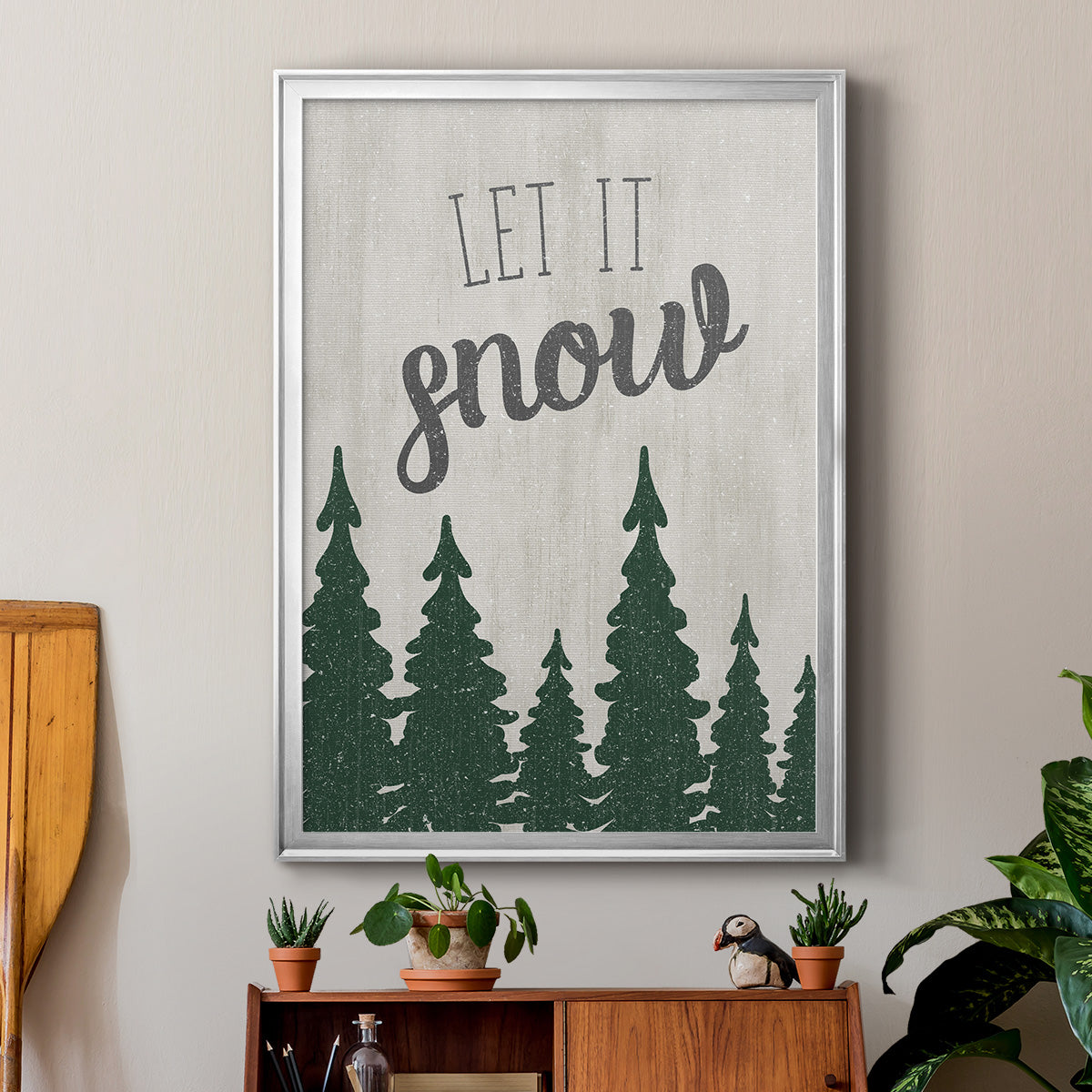 Let It Snow Forest Premium Framed Print - Ready to Hang