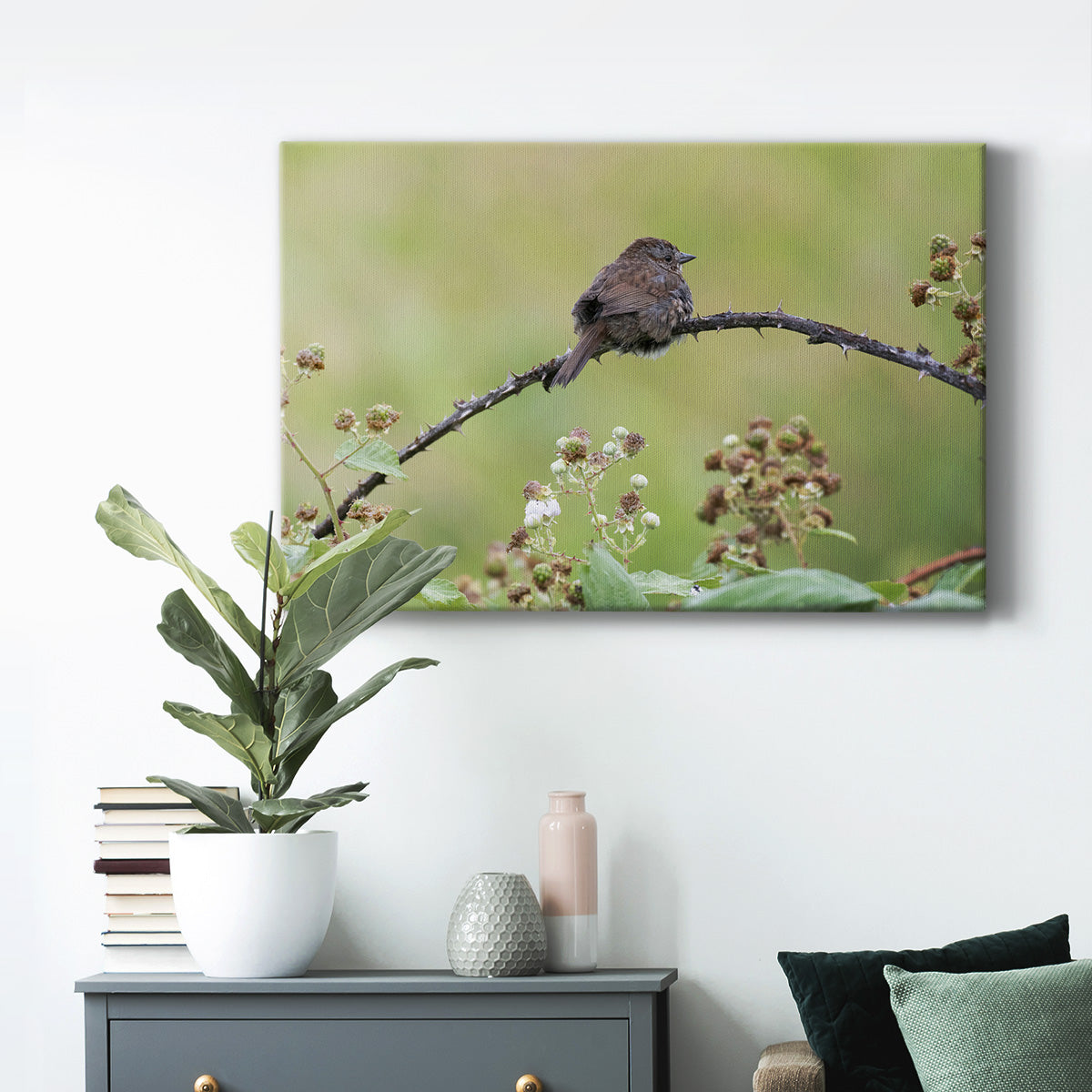 Resting Sparrow Premium Gallery Wrapped Canvas - Ready to Hang