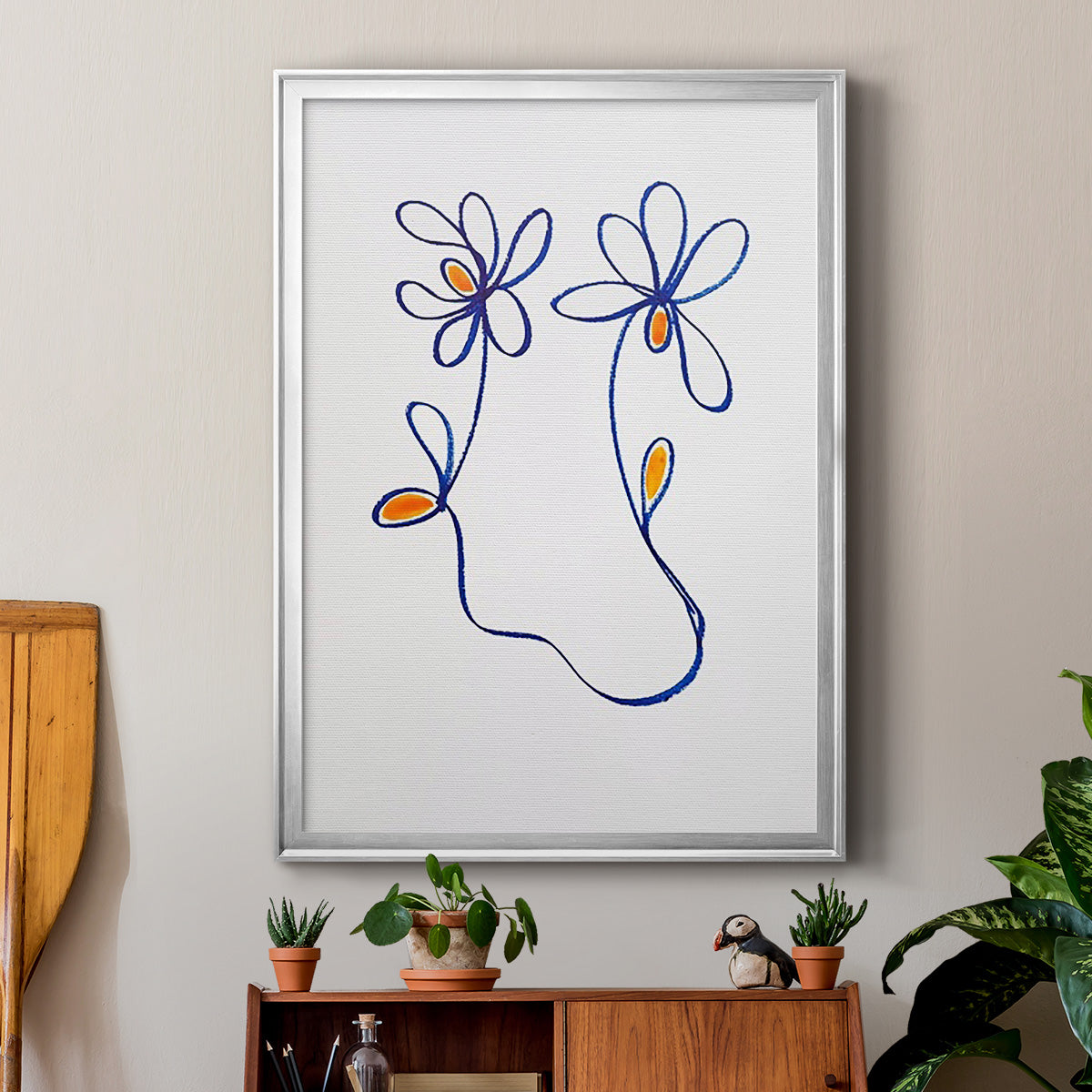 Wobbly Blooms IV Premium Framed Print - Ready to Hang
