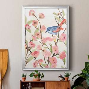 Cherry Blossom Perch II Premium Framed Print - Ready to Hang