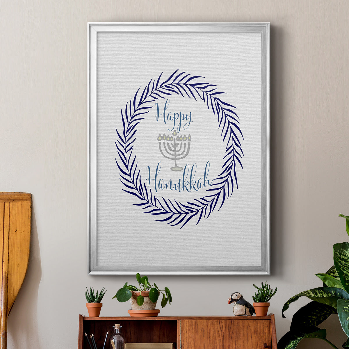 Hanukkah Wreath Premium Framed Print - Ready to Hang