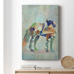 Fantastic Florals Fox, Standing Premium Gallery Wrapped Canvas - Ready to Hang