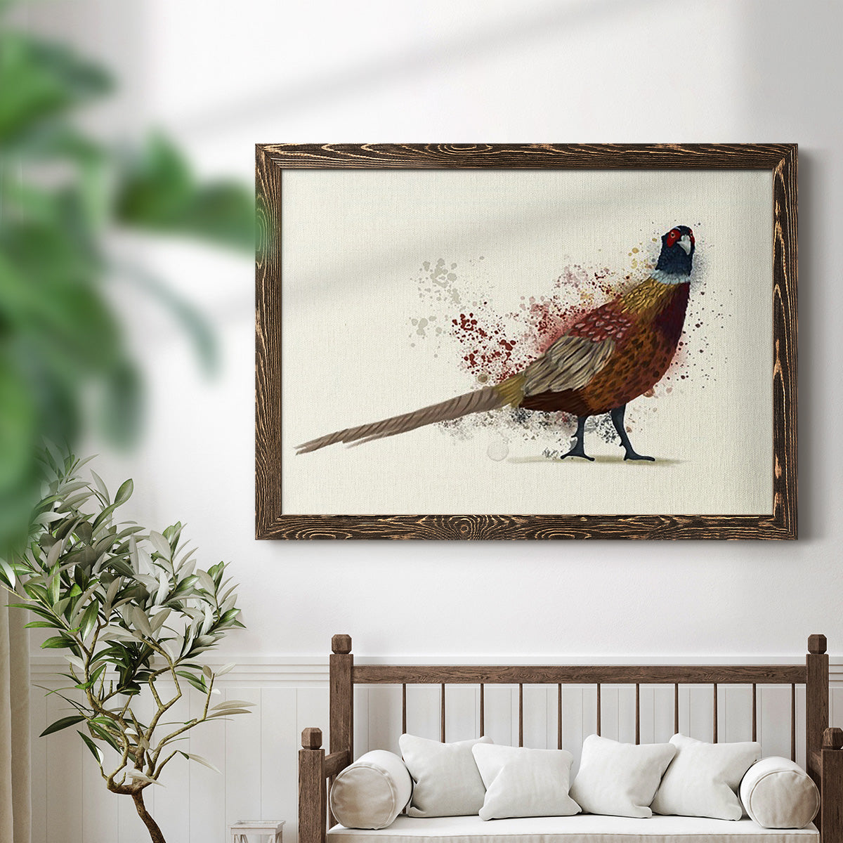 Pheasant Splash 2-Premium Framed Canvas - Ready to Hang