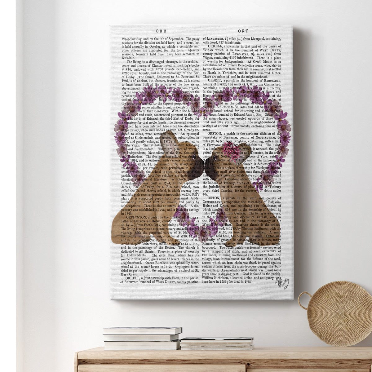 French Kiss and Flower Heart Premium Gallery Wrapped Canvas - Ready to Hang