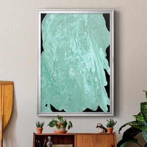 Teal Cascade II Premium Framed Print - Ready to Hang