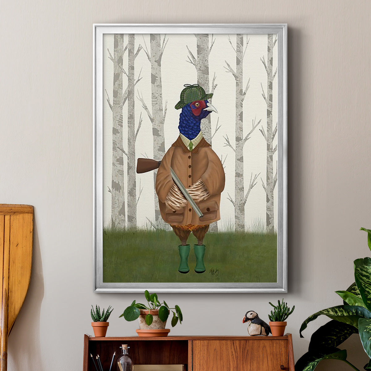 Pheasant Shooting Party 3 Premium Framed Print - Ready to Hang