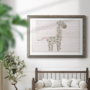 Floral Giraffe-Premium Framed Print - Ready to Hang