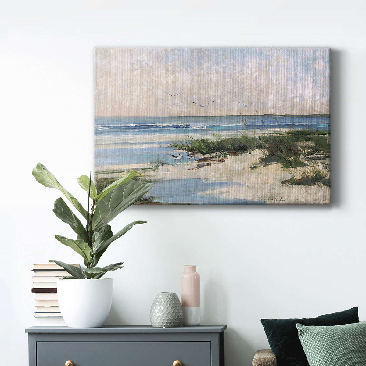 Soft Morning Sea Premium Gallery Wrapped Canvas - Ready to Hang