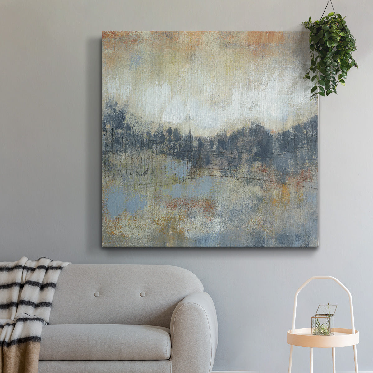 Cool Grey Horizon I-Premium Gallery Wrapped Canvas - Ready to Hang