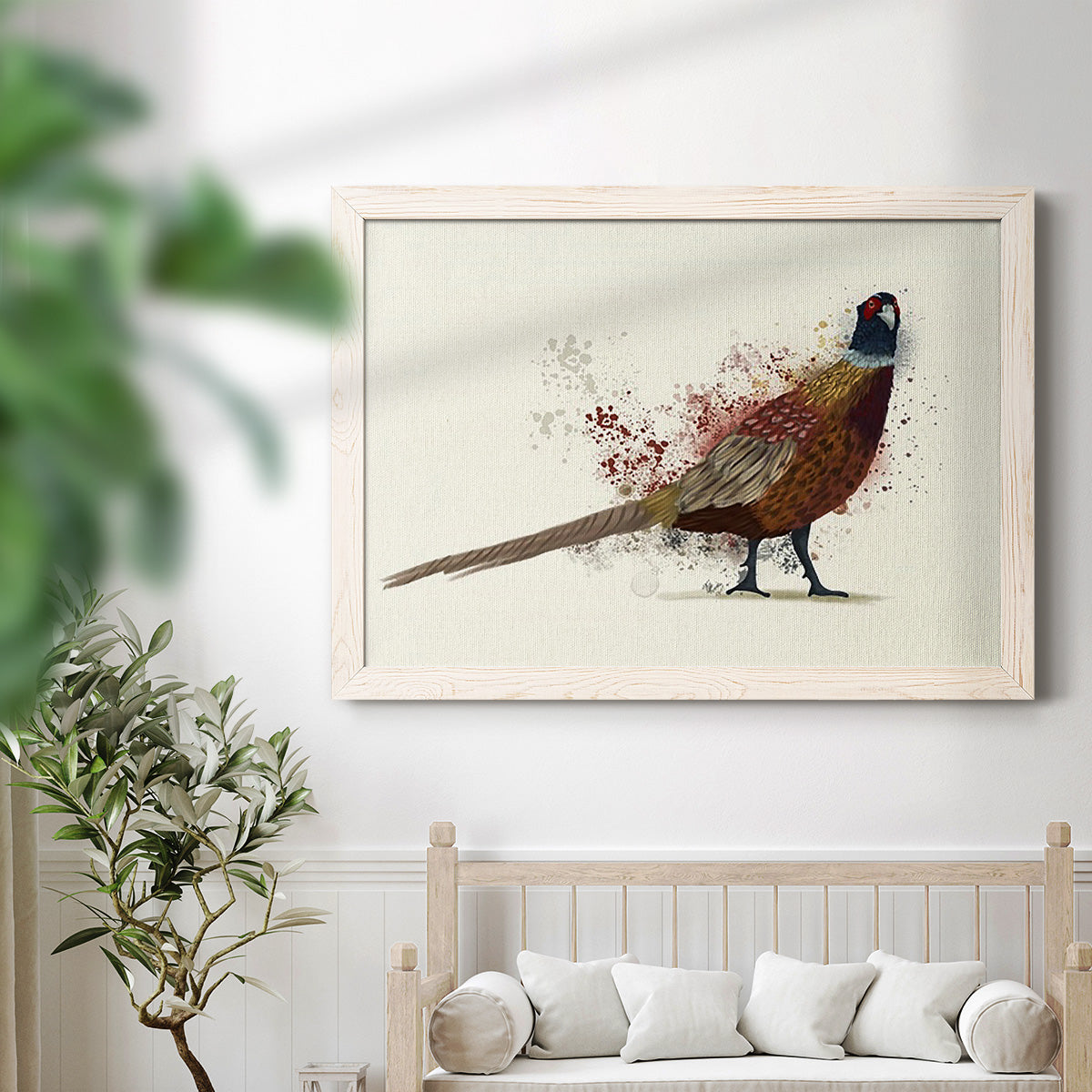 Pheasant Splash 2-Premium Framed Canvas - Ready to Hang