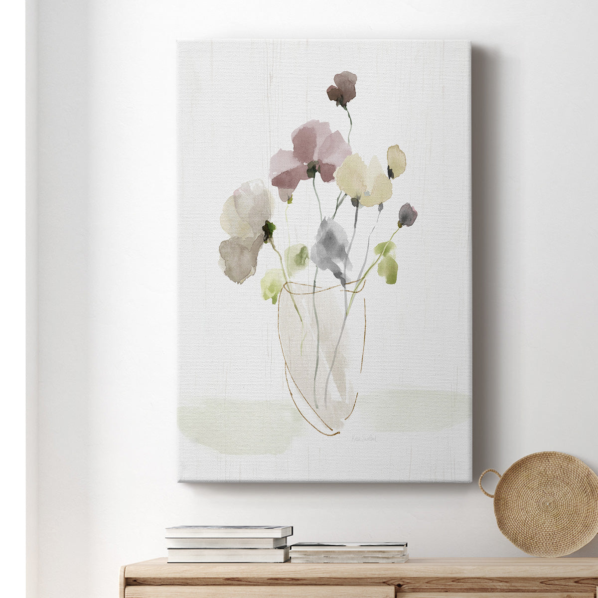 Choose Happy Bouquet I Premium Gallery Wrapped Canvas - Ready to Hang