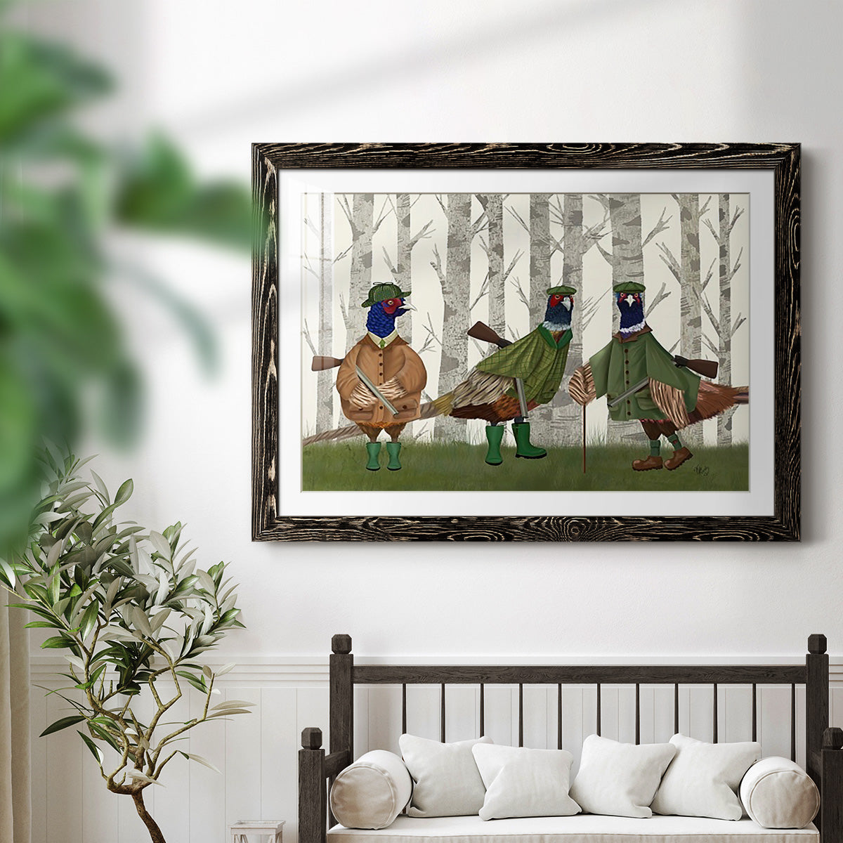 Pheasant Shooting Party Group 2-Premium Framed Print - Ready to Hang