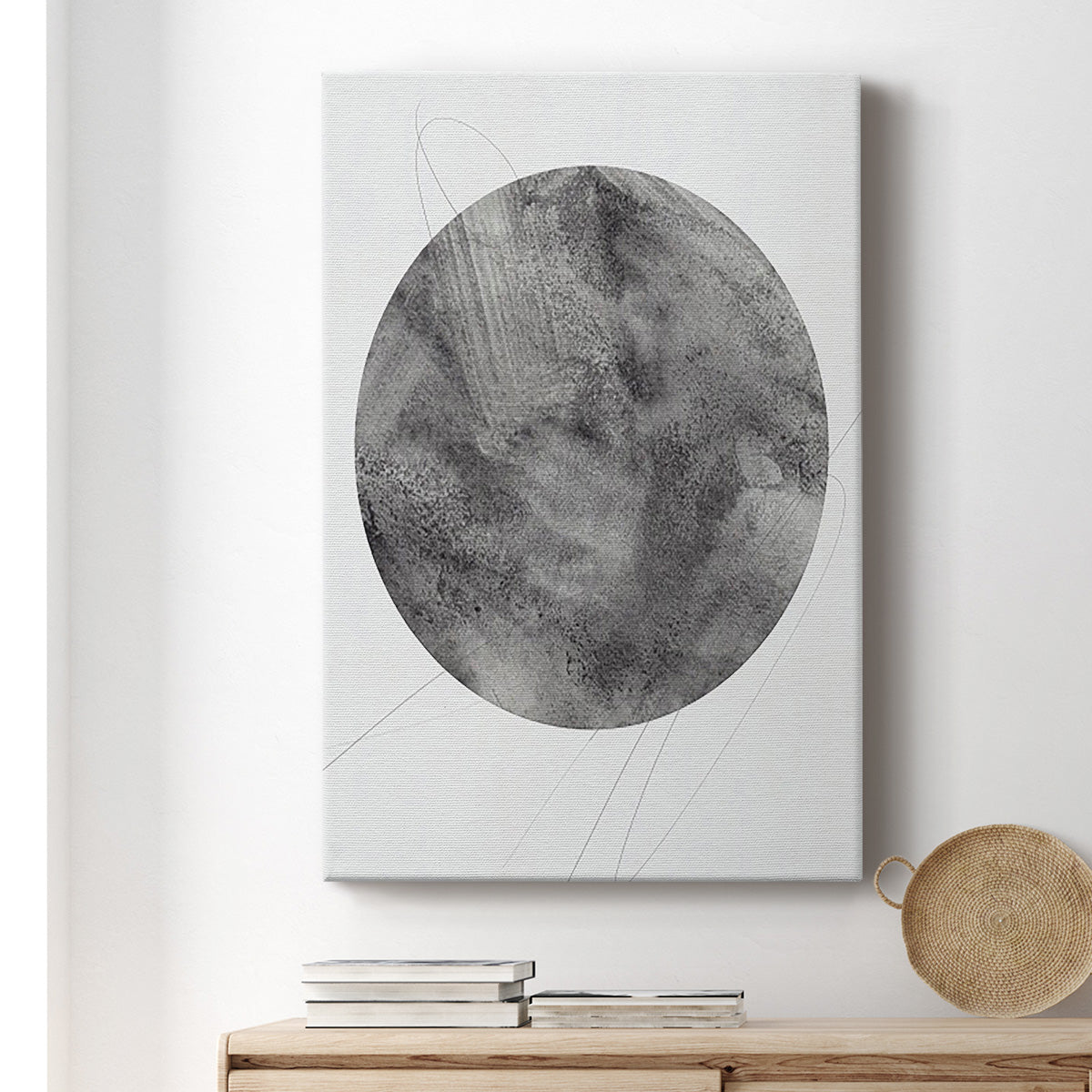 Graphite Moon II Premium Gallery Wrapped Canvas - Ready to Hang
