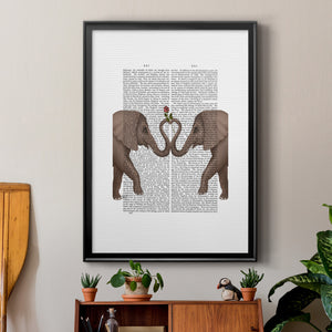 Elephants Heart and Rose Premium Framed Print - Ready to Hang