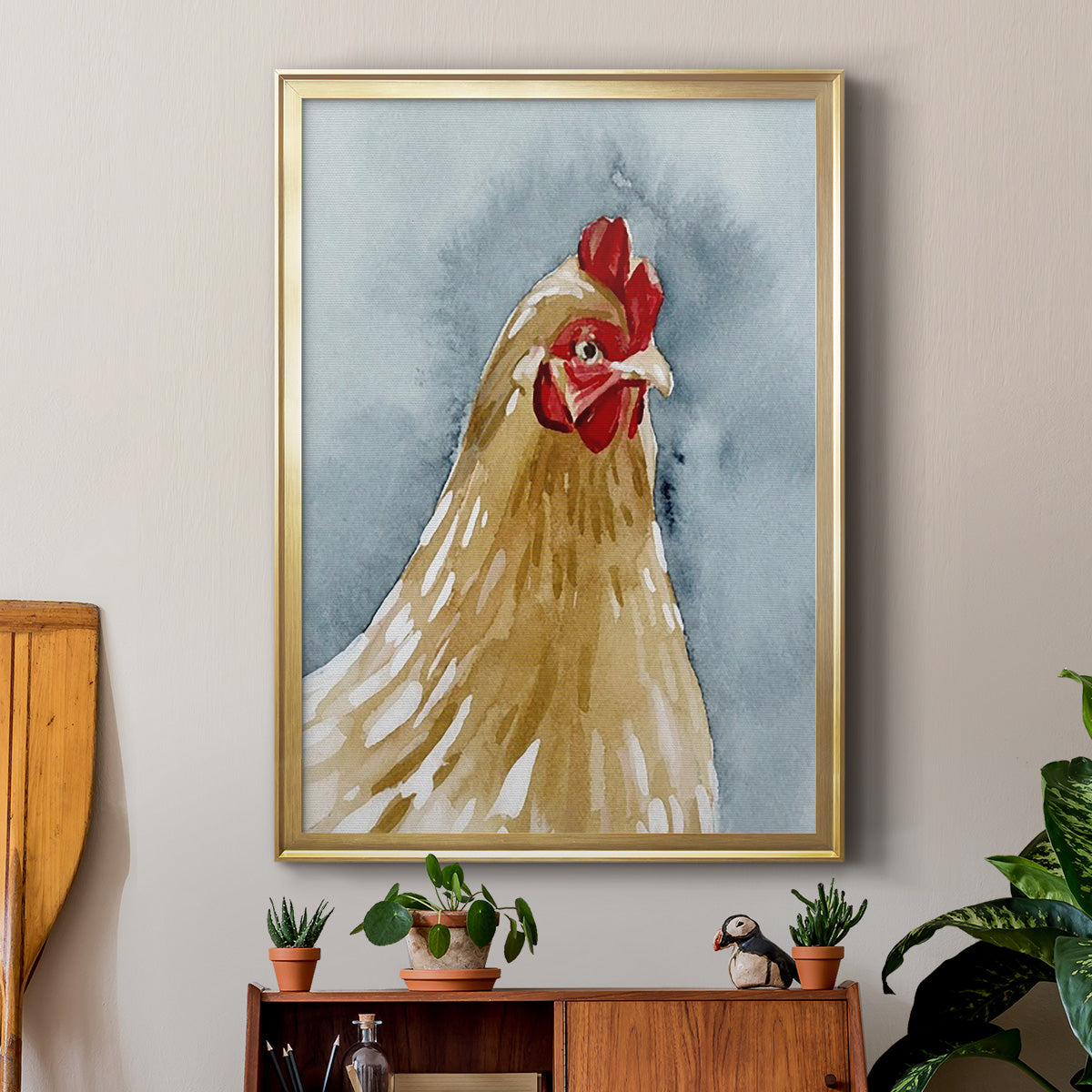 Chicken Portrait II Premium Framed Print - Ready to Hang