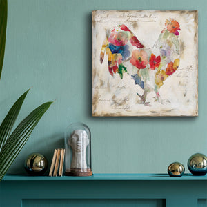 Flowered Rooster - Canvas Art Print