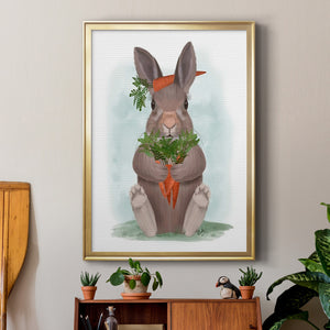 Rabbit Carrot Hug Premium Framed Print - Ready to Hang